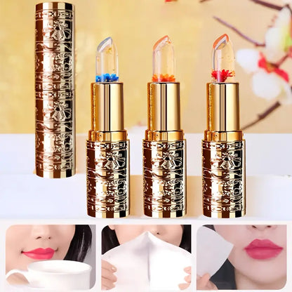 3pcs Flower-Shaped Crystal Gel Lipstick Set