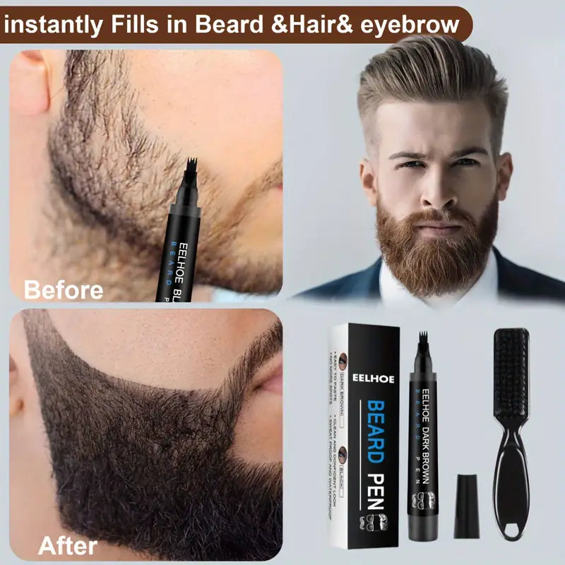 Scacto 2Set Beard Pencil Waterproof Beard Filler Pen Kit For Men-2PCS