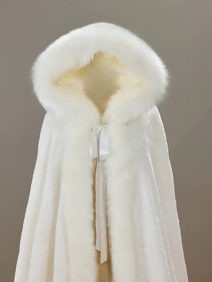 Elegant Plus Size Faux Fur Cape for Women