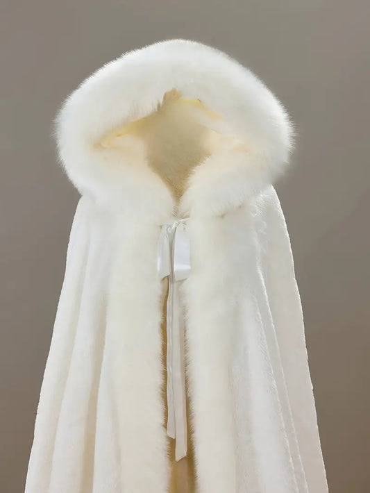 Elegant Plus Size Faux Fur Cape for Women