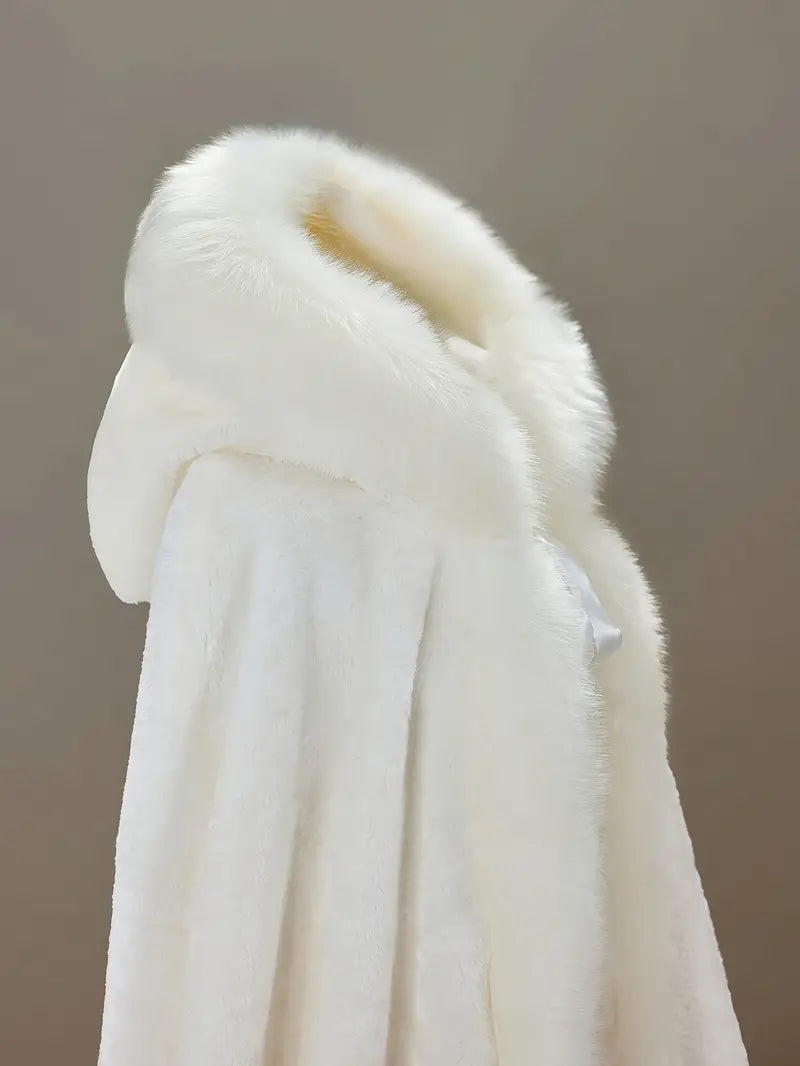 Elegant Plus Size Faux Fur Cape for Women