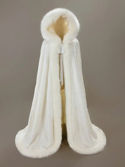 Elegant Plus Size Faux Fur Cape for Women