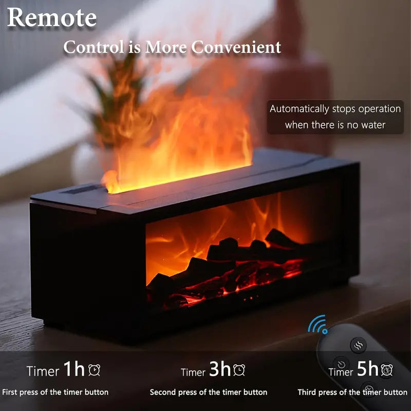 Fireplace-Inspired Aromatherapy Diffuser with Cool Mist Humidifier