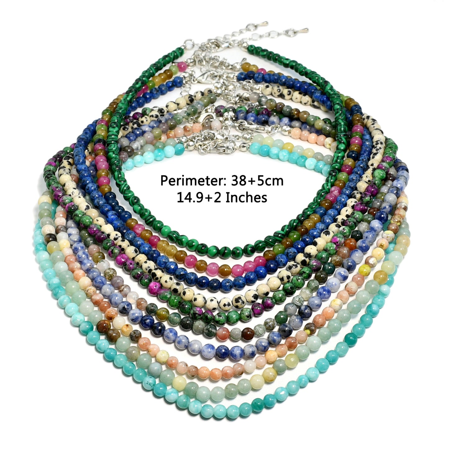 10 colored tourmaline beaded necklaces