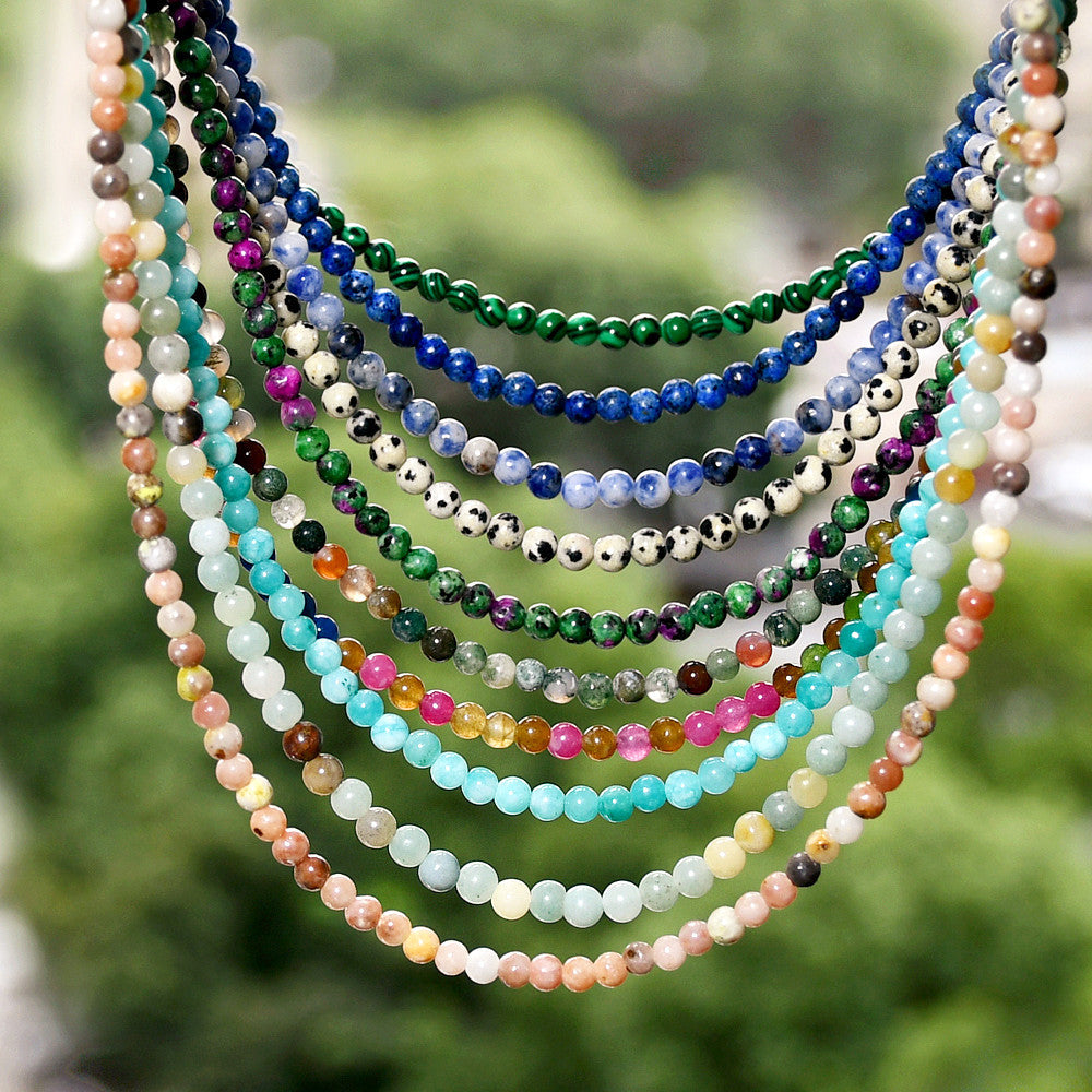 10 colored tourmaline beaded necklaces