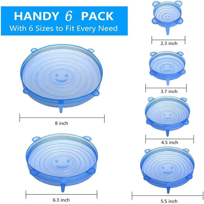 Elastic Silicone Lid Covers 6PCS