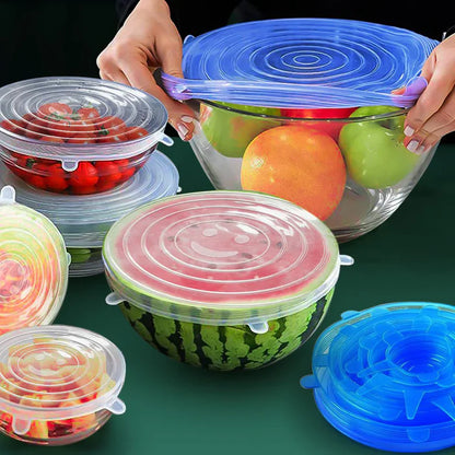 Elastic Silicone Lid Covers 6PCS