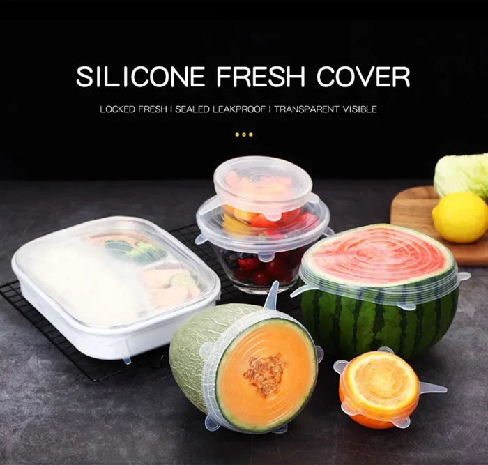 Elastic Silicone Lid Covers 6PCS