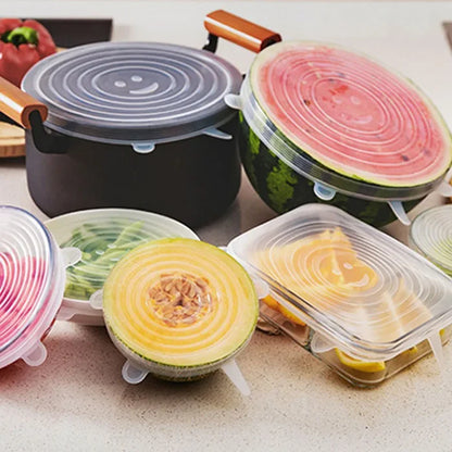 Elastic Silicone Lid Covers 6PCS