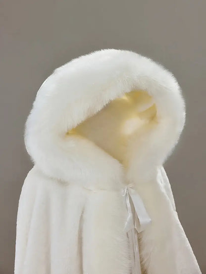 Elegant Plus Size Faux Fur Cape for Women