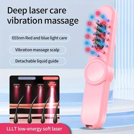 Rechargeable 500mAh Laser Hair Growth Comb with Vibration Massage