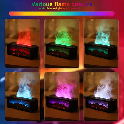 Fireplace-Inspired Aromatherapy Diffuser with Cool Mist Humidifier