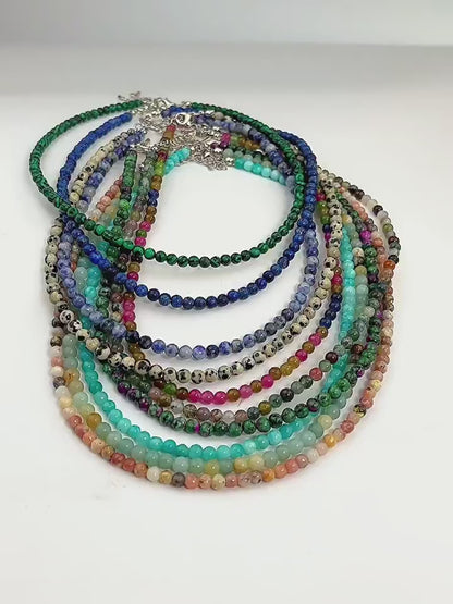 10 colored tourmaline beaded necklaces